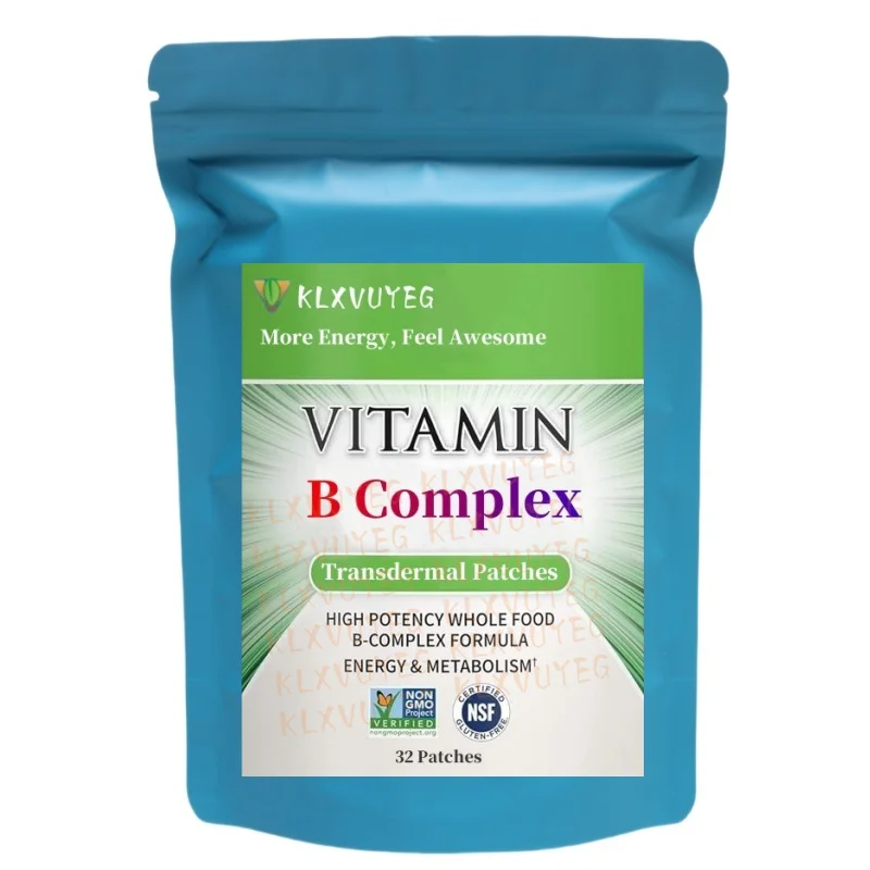 Vitamin B Complex Transdermal Patches, with Vitamin B2, B1, B3, B6, B12, Biotin and Probiotics, Supplements for Women & Men