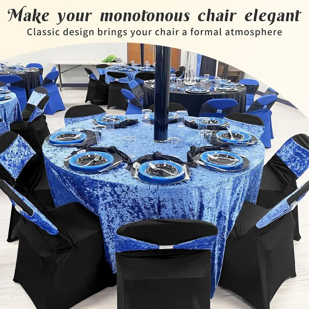 أغطية كراسي قابلة للطي قابلة للتمدد من ألياف لدنة عالمية، 100 عبوة لحفلات الزفاف والحفلات والولائم والاحتفالات والعروض التجارية