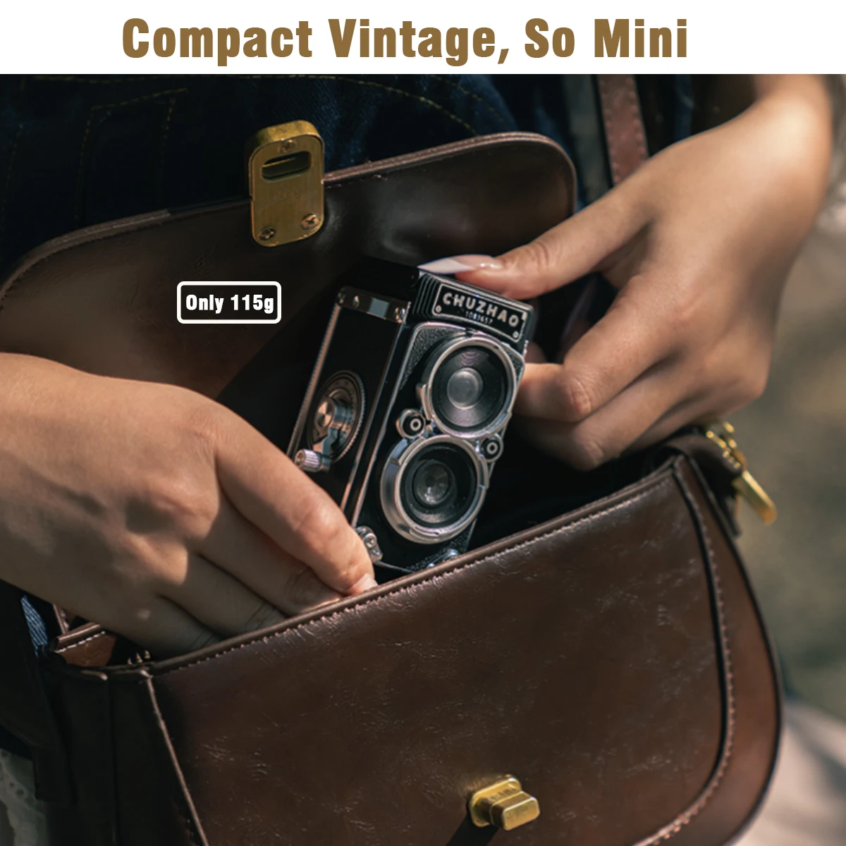 CHUZHAO Vintage Mini Digital Camera Autofocus 12MP, 1080P FHD Video Vlogging Portable Camera for Christmas Birthday Ideal Gift