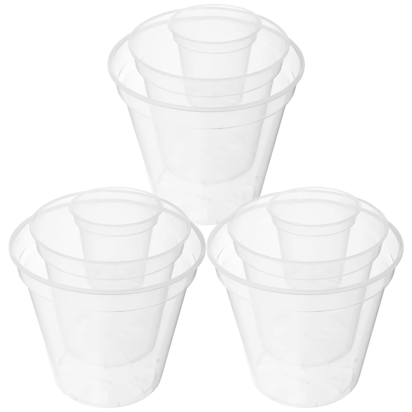 

9 Pcs Transparent Garden Plant and Flower Planting Pot Set with Drainage Holes 9pcs Pots for Orchids Indoor Decor