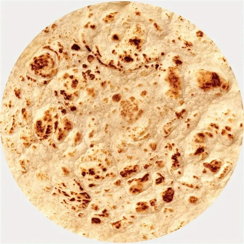 Giant Lifelike Tortilla Pizza Flannel Throw Blanket Soft Warm Nap Blanket for Office Home Air Conditioner All Season Bed Cover