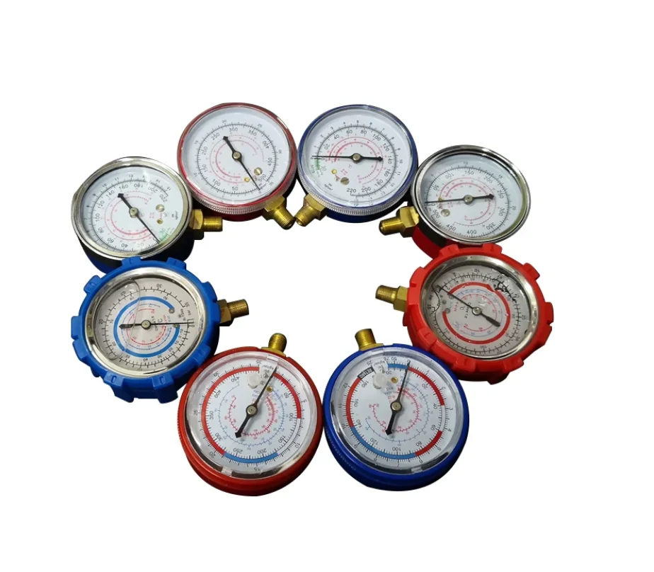 Air Conditioner Refrigerant Charging Form Header Refrigerant High and Low Pressure Sulfuric Acid Charging Pressure Gauge Head
