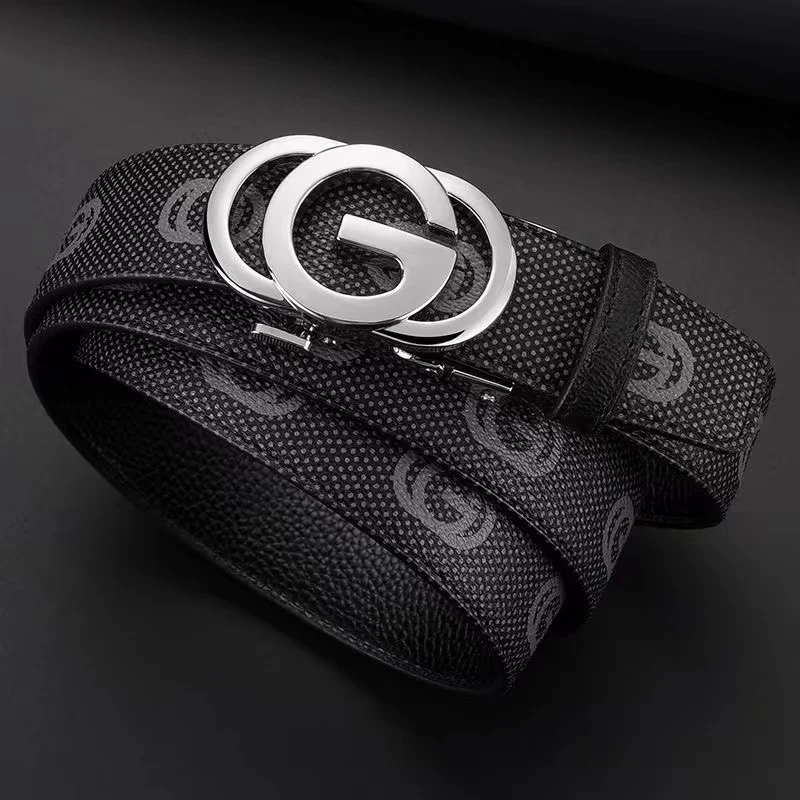 New genuine leather fashionable printed men belt trend business versatile jeans belt men Luxury brand belts for women