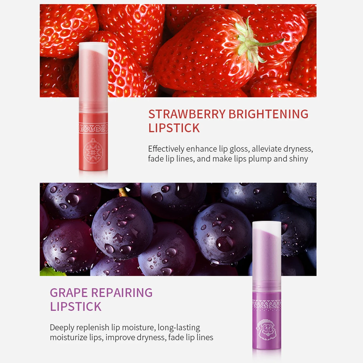 Bálsamo labial com fórmula de planta natural, hidratante, reparação e prevenção de rachaduras, base de batom sem manchas, presente de natal