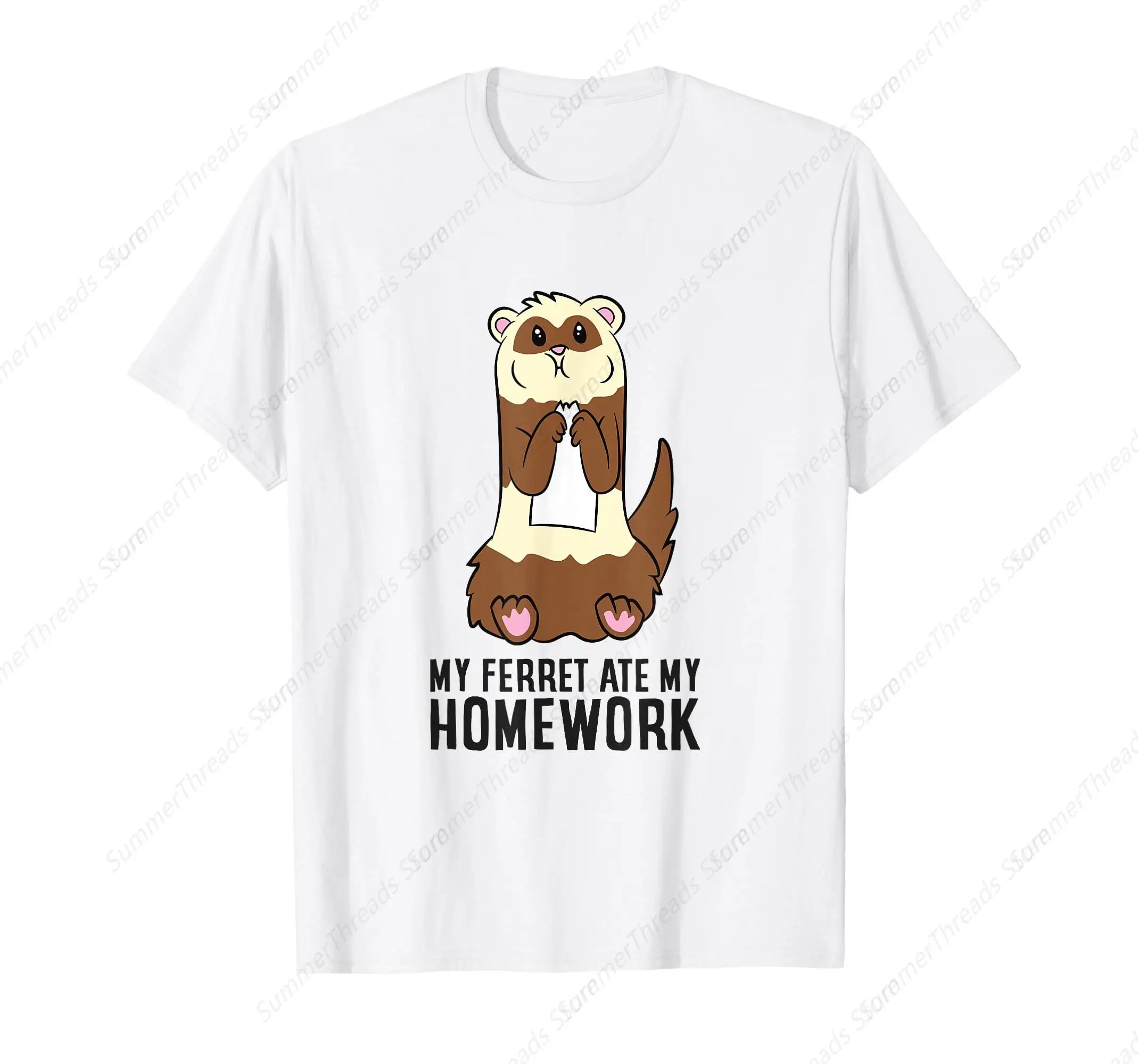 تي شيرت مدرسة Ferret Homework My Ferret Ate My Homework