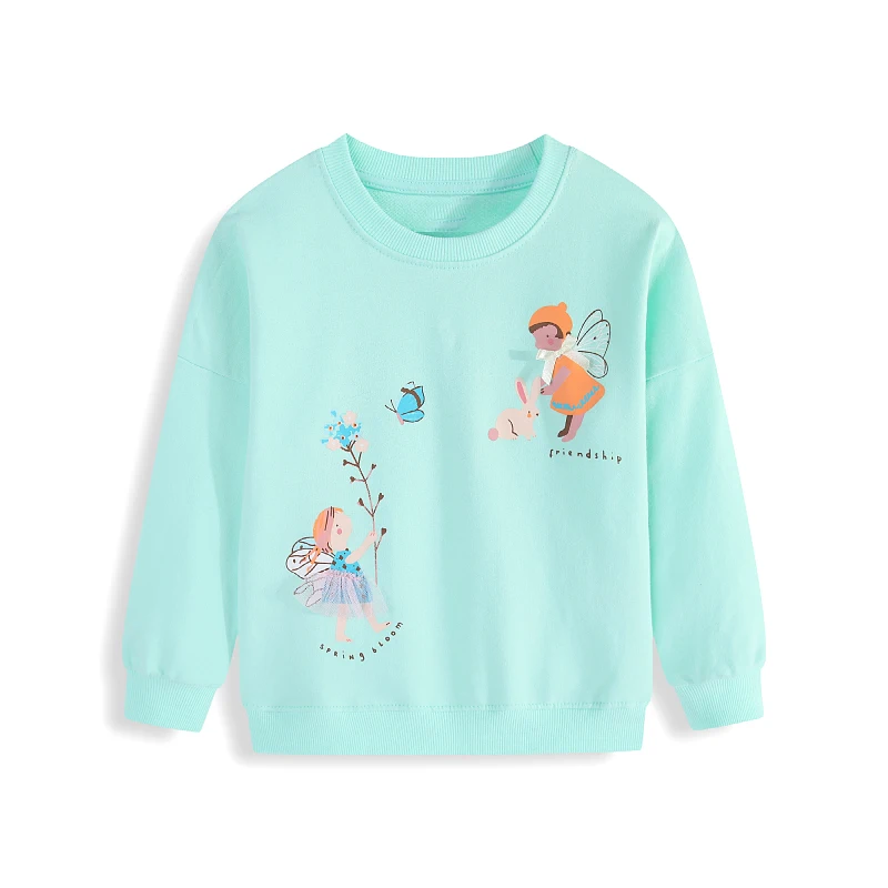 Little maven 2PCS Tops Kids Clothes Baby Girls 2026 Autumn Spring New Cartoon Angel Hoodies SweaterShirts Children 2-7 Years