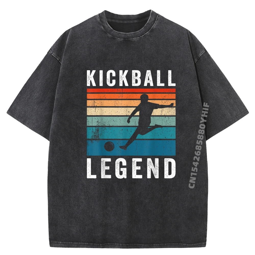 

Kickball Legends Kickball Games Kickball Design Tops Tees Boyfriend Comfortable Streetwear T-Shirt Newest Vintage Washed T Shirt