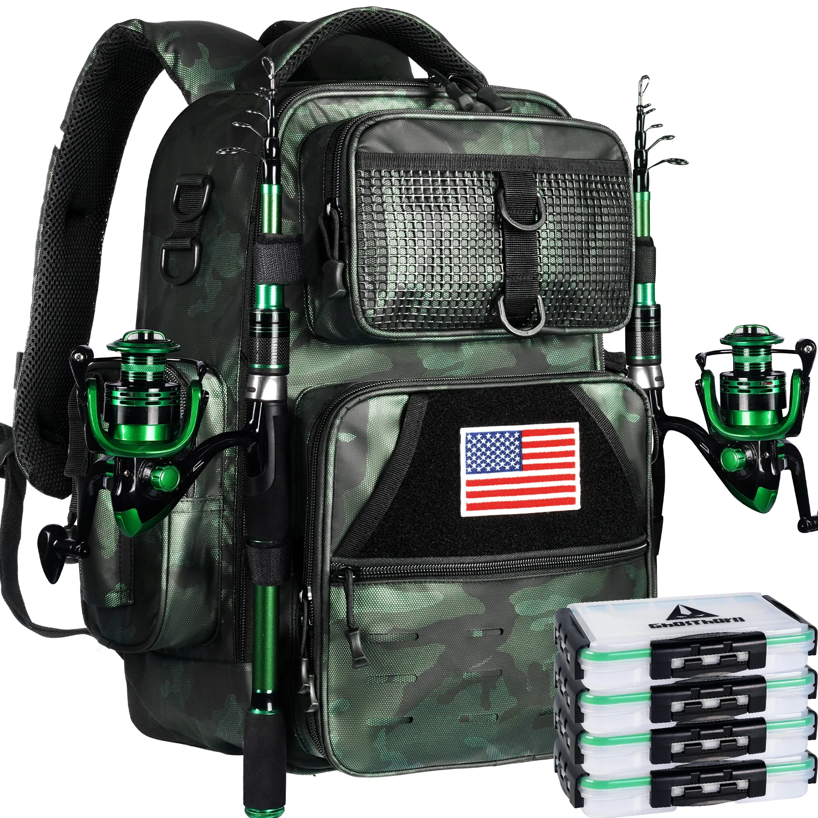 

Large Capacity TPU Fishing Tackle Backpack Durable Fishing Gear Bag with Shoulder Straps for Anglers