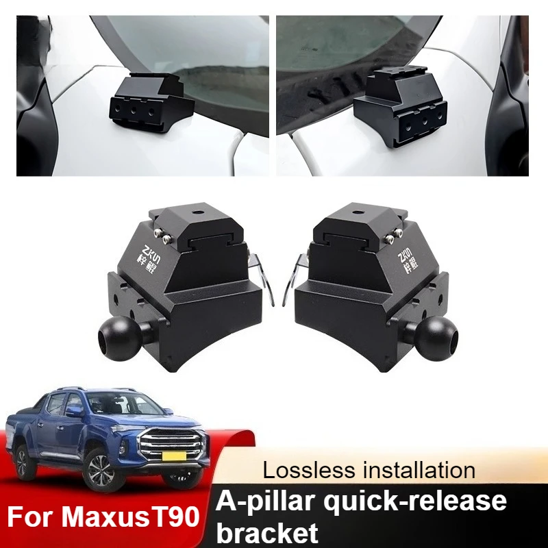 For Maxus T90 Car A Pillar Spotlight Bracket Front Engine Hood Quick Release Dual Guide Rail Expansion Stand Lamp Holder