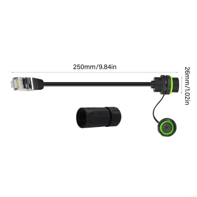 896F Shielded RJ45 Waterproof Panel Mount Connector IP68 Cat6 8P8C Ethernet LAN Cable Coupler Female to Male Outdoor Networking