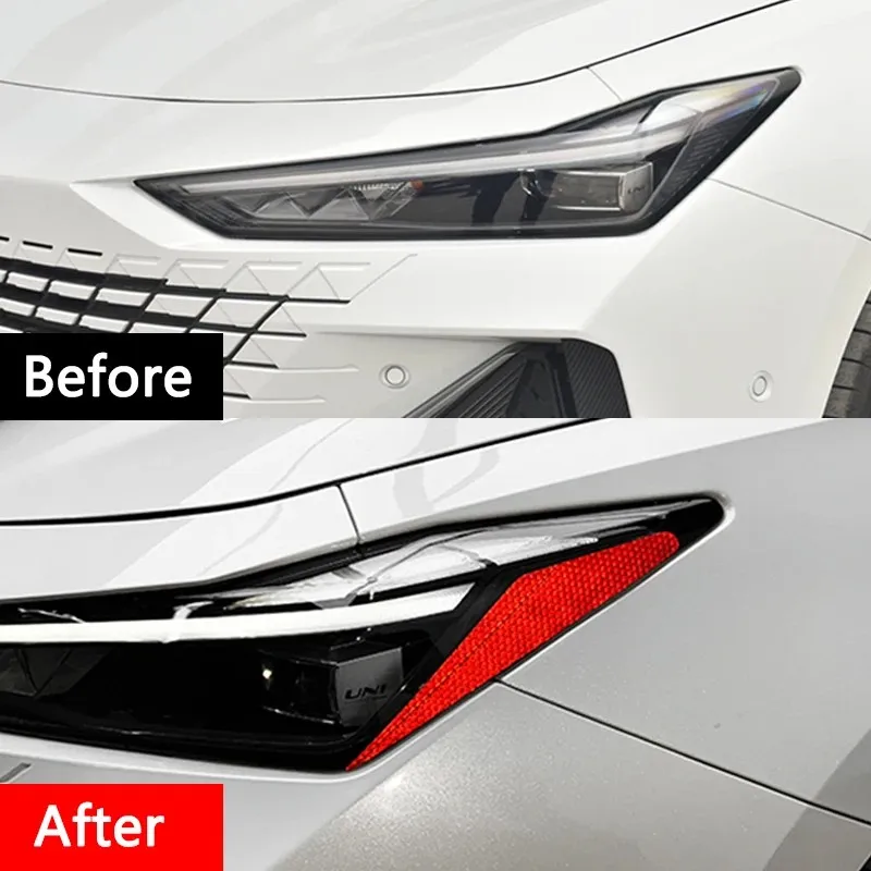Headlight Eyebrow Reflective Stickers For Changan UNI-V UNIV 2022-2025 Car Front Rear Protector Strip Trim Exterior Accessories