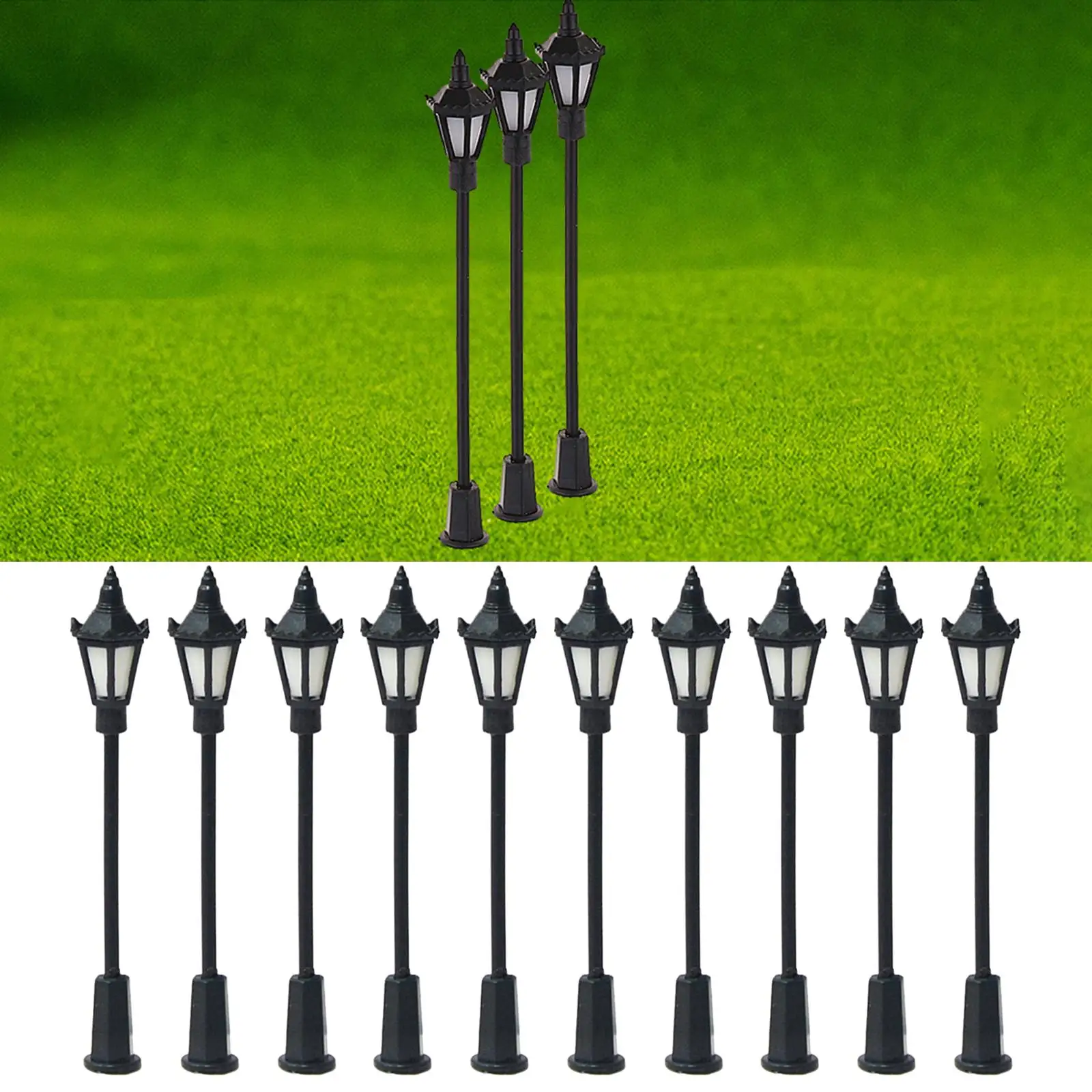 10pcs 1/100 Model Mini Street Lamp Exterior Track Lantern Railway Train Model