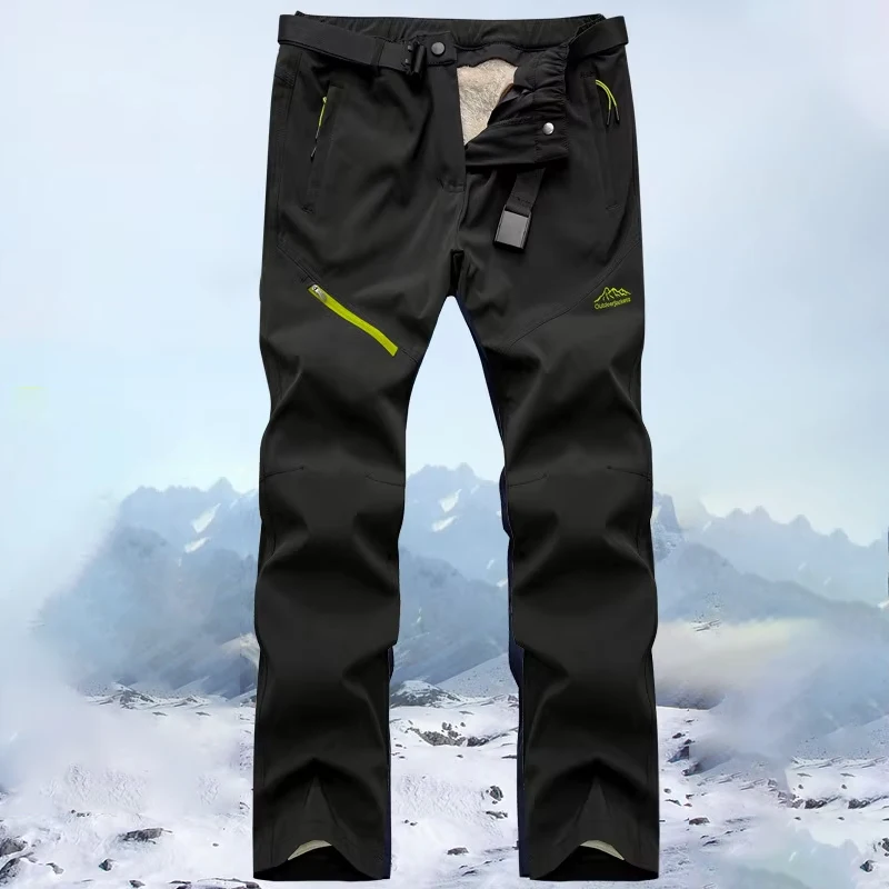 السراويل الحرارية في الهواء الطلق الرجال النساء دراجة نارية شتاء دافئ يندبروف السراويل المقاومة للماء القابلة للإزالة الطبقة الداخلية تسلق Trous #1