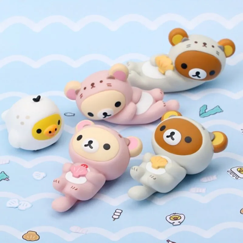 

Экшн-фигурки Tomy X Rilakkumas медведи, игрушки Kawaii Rilakkumas серии медведей, Аниме фигурки, детские подарки, коллекционные куклы