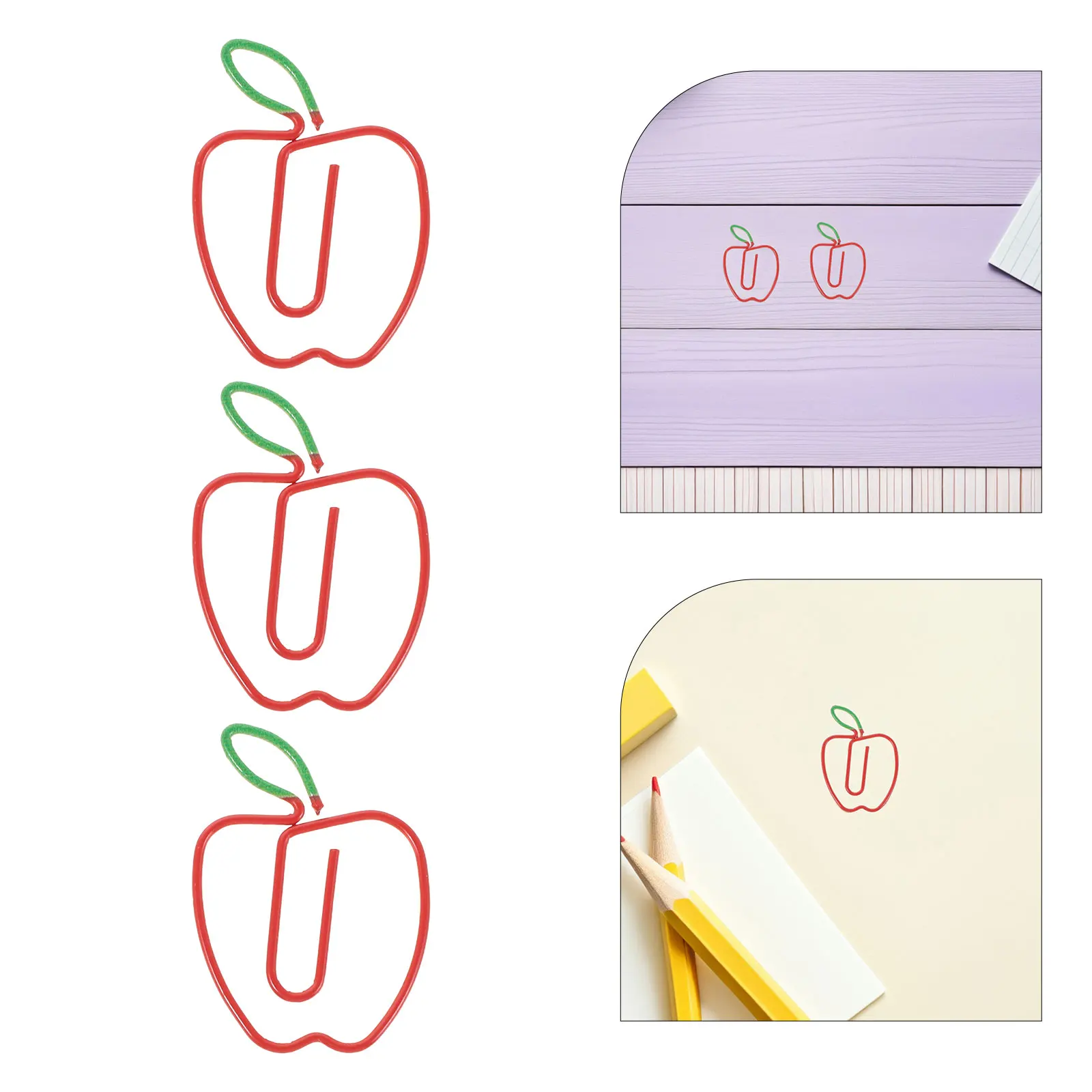 

100 Pcs Creative Paper Clip Decorative Note Red Metal Clips for Journals Office