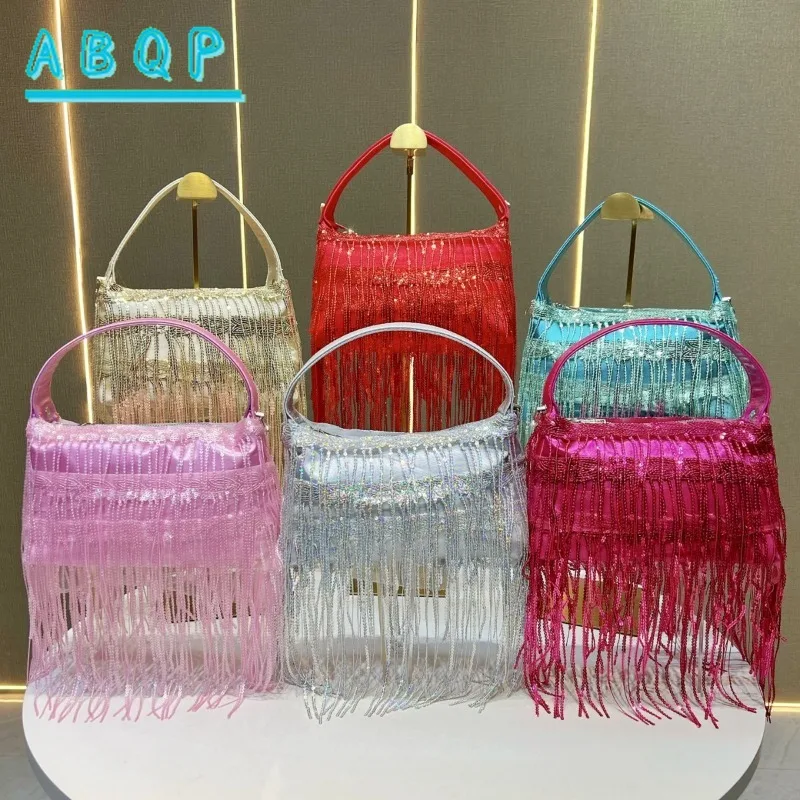

Evening Handbag Fashion Tassel Shiny Women's Handbag Luxury Brand Shiny Leather Evening Women's Shoulder Bag High Quality