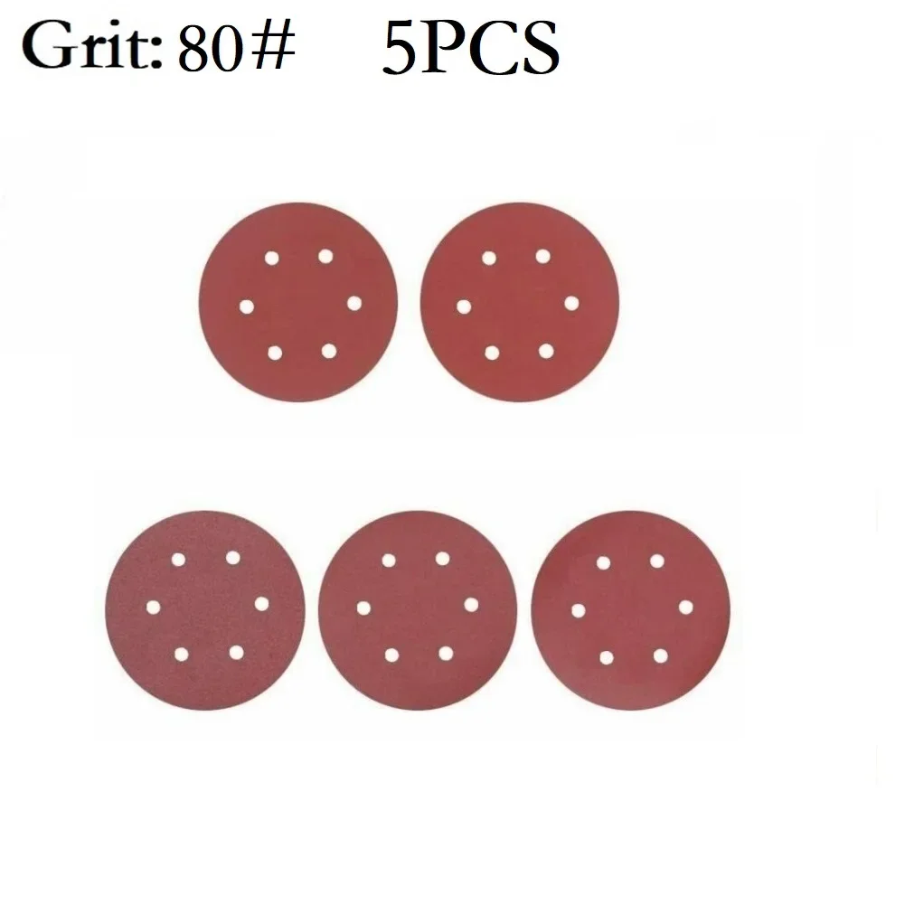 5PCS 9inch 6 Hole Sanding Paper 40-2000grit Grits Abrasive Sheets Electric Wall Polisher Hook And Loop Sandpaper Backing