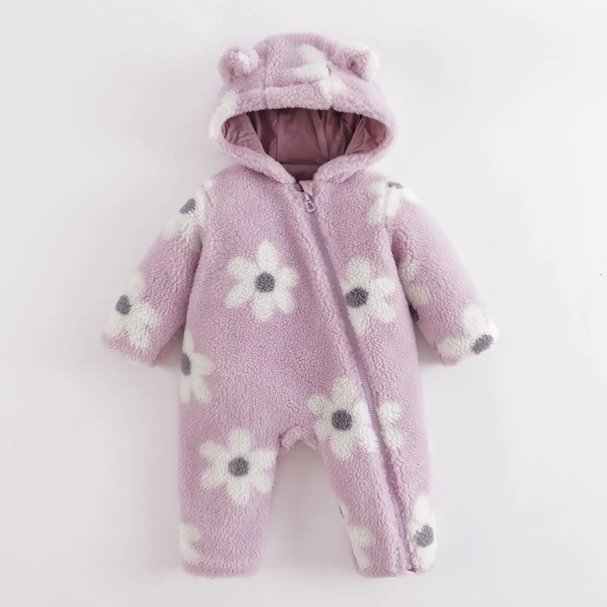 

MARC&JANIE Baby Boys Girls Spring Autumn Winter Imitation Lamb Wool Thin Cotton Jumpsuit Baby Outing Clothes 221597