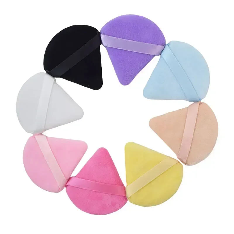 10/20Pcs Triangle Velvet Powder Puff  Flours Mini Face Makeup sponge Cosmetics Washable Lightweight Cosmetic Puff Accessories