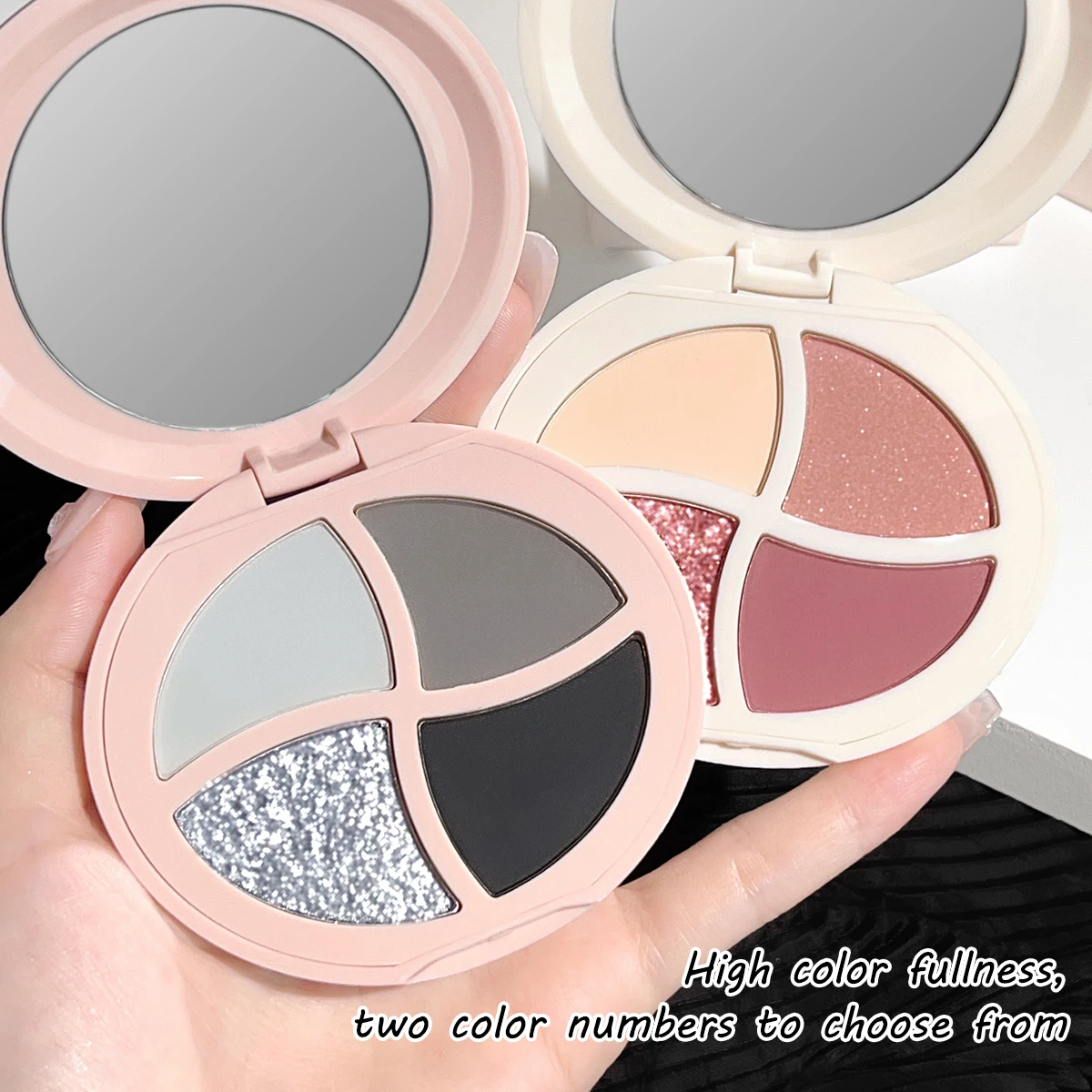 Maquillaje de sombra de ojos de cuatro colores, maquillaje mate, de alto brillo y de alto valor, resistente al agua y al sudor, fácil de aplicar