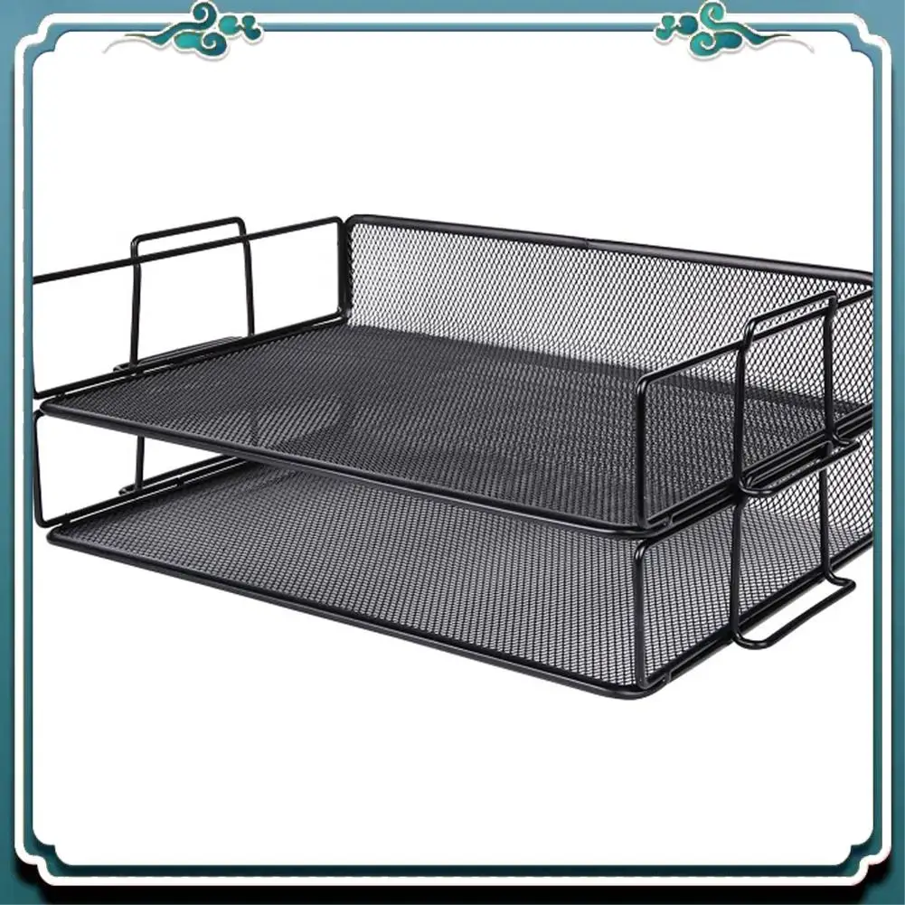 Easy To Use 2-Layer Letter Tray Stackable Paper Sorter Desktop Organizer Desk File Tray Office And School Supplies