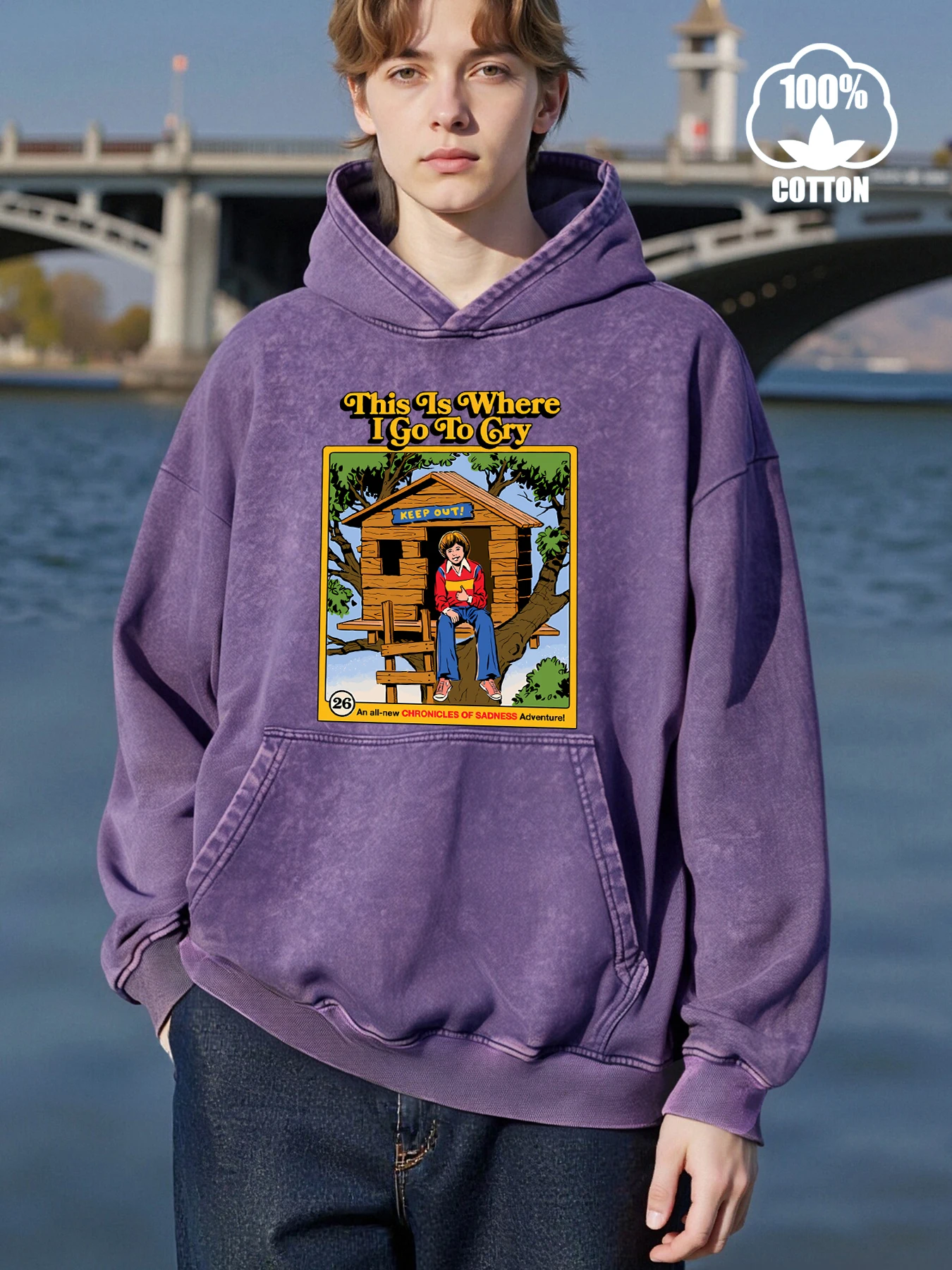 

In The Treehouse Design Men Hoody Cartoon Sweatshirt All-Match Fashion Casual Autumn Clothes Pocketed Cotton Pullover Hoodie