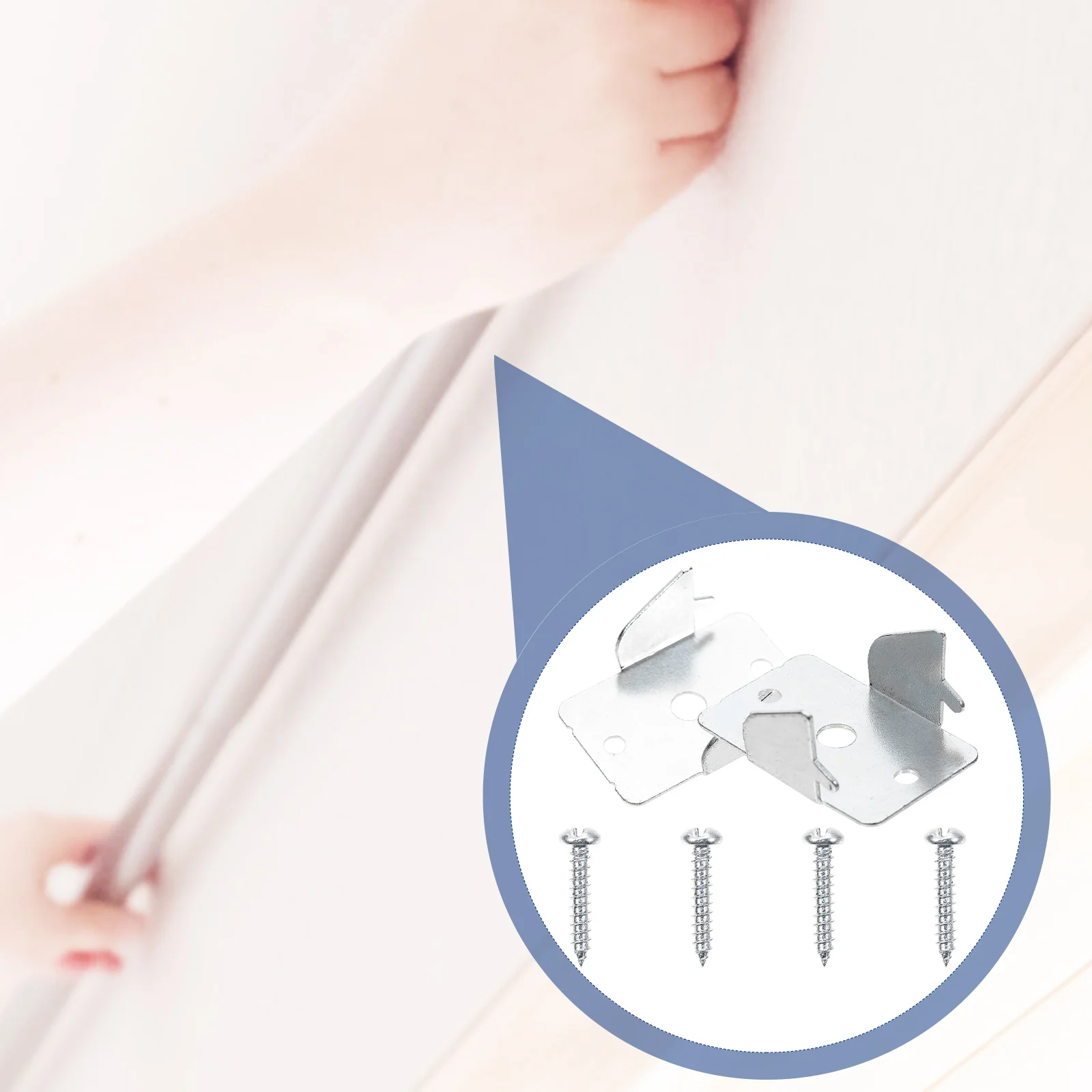 

2 Sets Curtain Rod Brackets Heavy Duty Metal Double Pole Ceiling Mount Strong Bearing Living Bedroom Kitchen Accessories