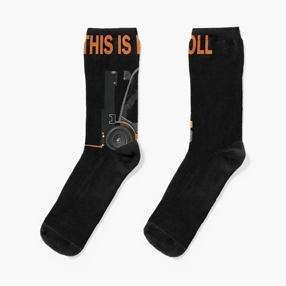 This is How I Roll Forklift Driver Distressed Vintage T-Shirt Copy Socks cartoon christmass gift Socks Male Women's