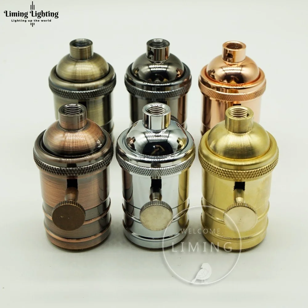 

Retro E27 Edison Lamp Socket Screw Bulb Base Aluminum Lamp Lights Holder Industrial Pendant Fittings Lustre Lampholders Fixture