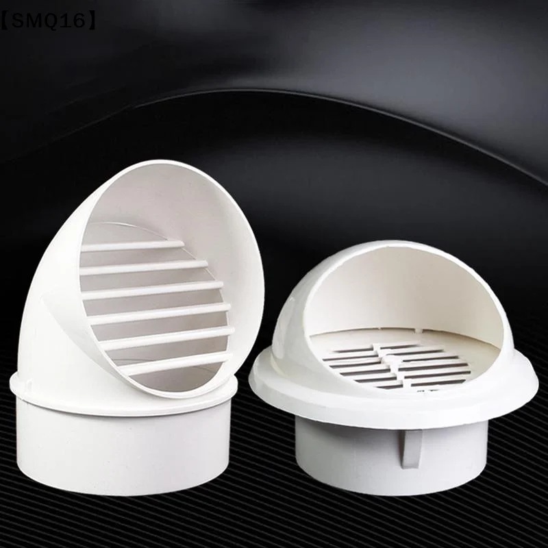 White PVC Wide Caliber Exterior Vent Hood Windproof Rainproof Corrosion Resistant For Kitchen Bath Ventilation【SMQ】