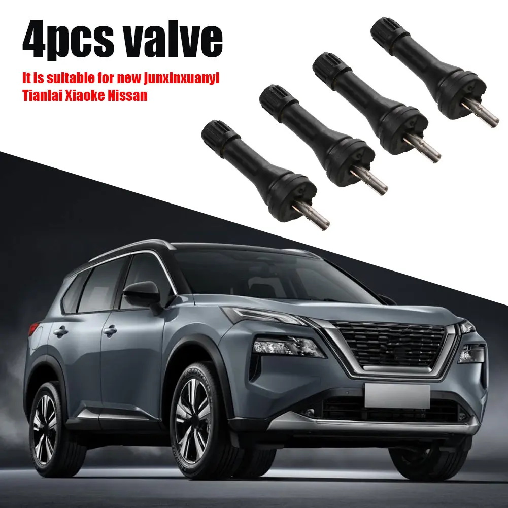 20-4pcs TPMS Snap-in Black Rubber Tubeless Tire Tyre Valve Stems Tire Pressure Sensor for Nissan Qashqai Sylphy Teana Car Parts