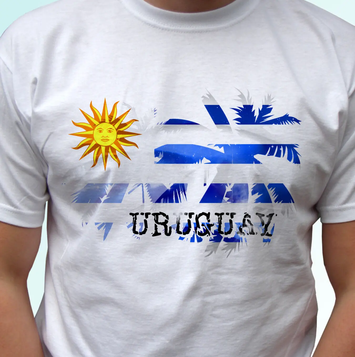 Uruguay palm flag - white t shirt holiday top design mens womens kids baby