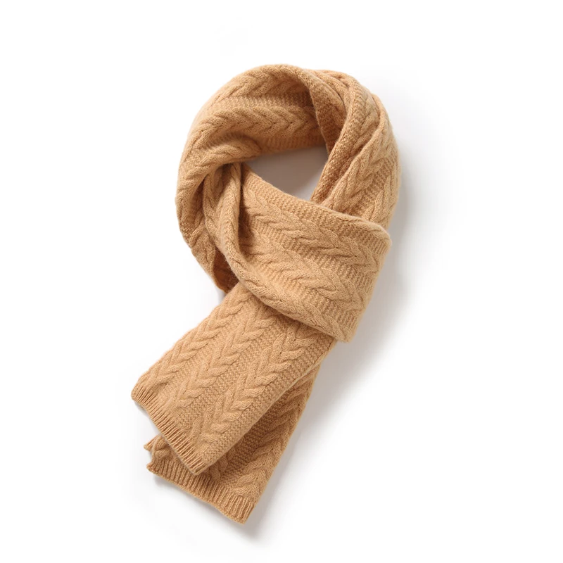 

DjzDsm Women's 100% Merino Wool Cable Scarf Outdoor Warm Knitted Soft Scarf For Women in Winter Thickened Wrap Long Scarves