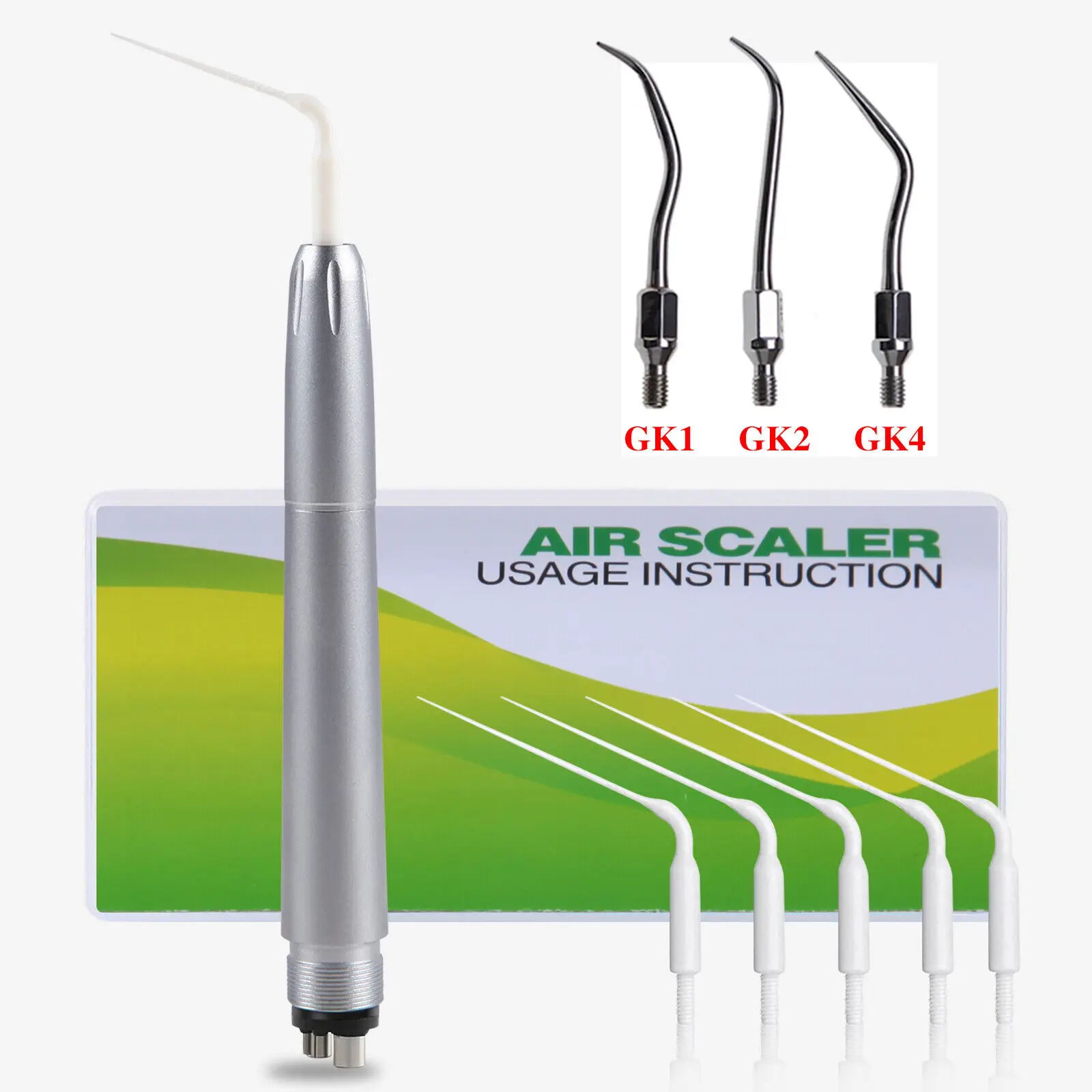 

Dental air scaler handpiece Root Canal Endo Irrigation with scaling tip GK1 GK2 GK4 fit Kavo/NSK 4Hole