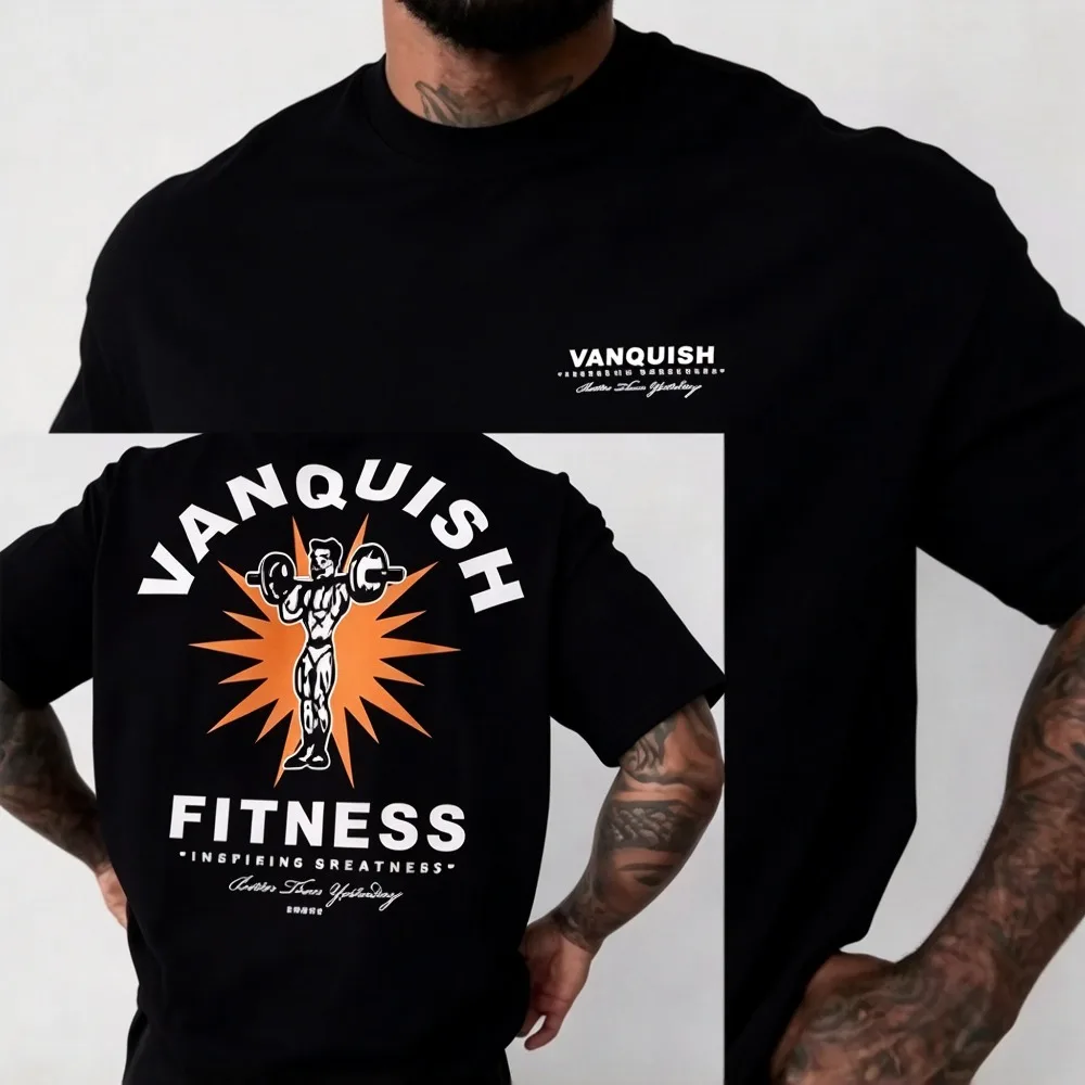 2026 New Unisex Vintage Fitness Graphic T-Shirt Fitness Inspiring Greatness Bodybuilding Street Trend Tops
