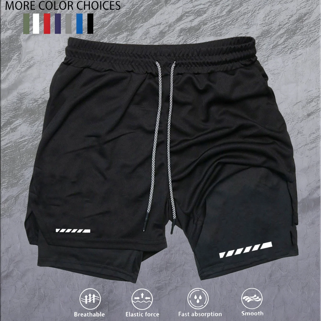 

2026 Men's 2-in-1 Running Shorts, High-Quality Elastic Double-Layer Shorts, Breathable and Lightweight, Teen Training Shorts, Sp