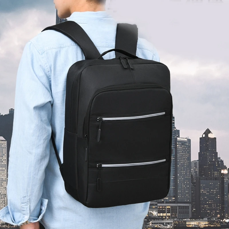 Mochila escolar para hombres Mochila capacidad con puerto carga USB Mochila