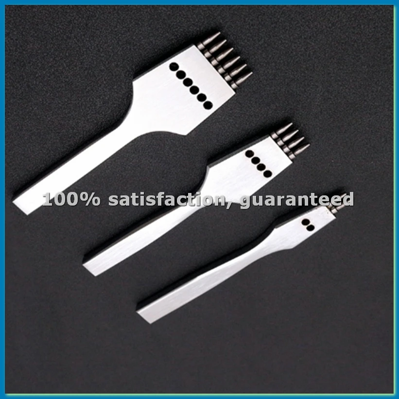 

Набор из 3-х инструментов для работы с кожей: пробойник для круглых отверстий 4 мм, съемное долото для пробивания швов - AT35