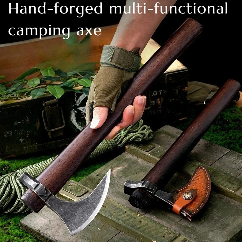 Outdoor Multi-functional Handcrafted Tactical Axe Essential Camping Hiking Self-defense Emergency Survival Equipment
