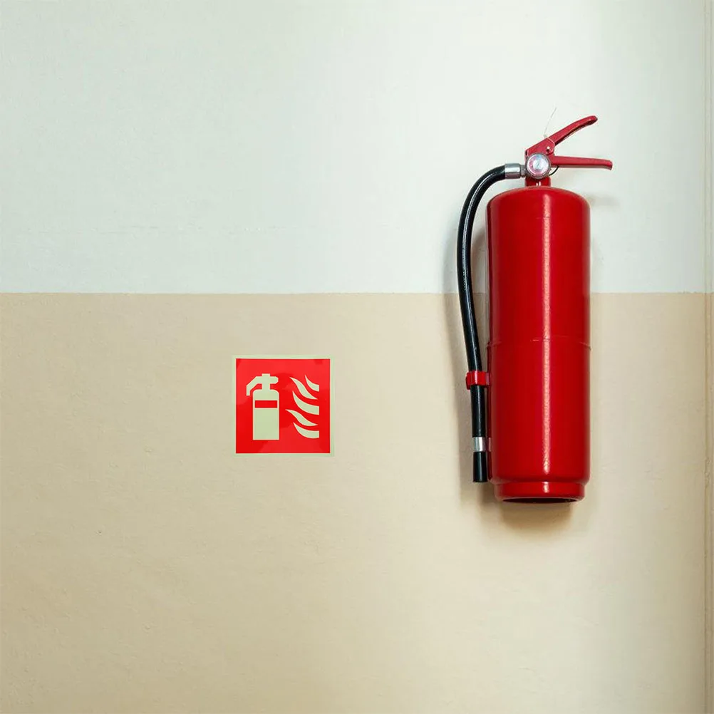

Fire Safety Stickers Glow in Dark Extinguisher Sign Adhesive Labels Luminous Warning Industrial Office Use Strong