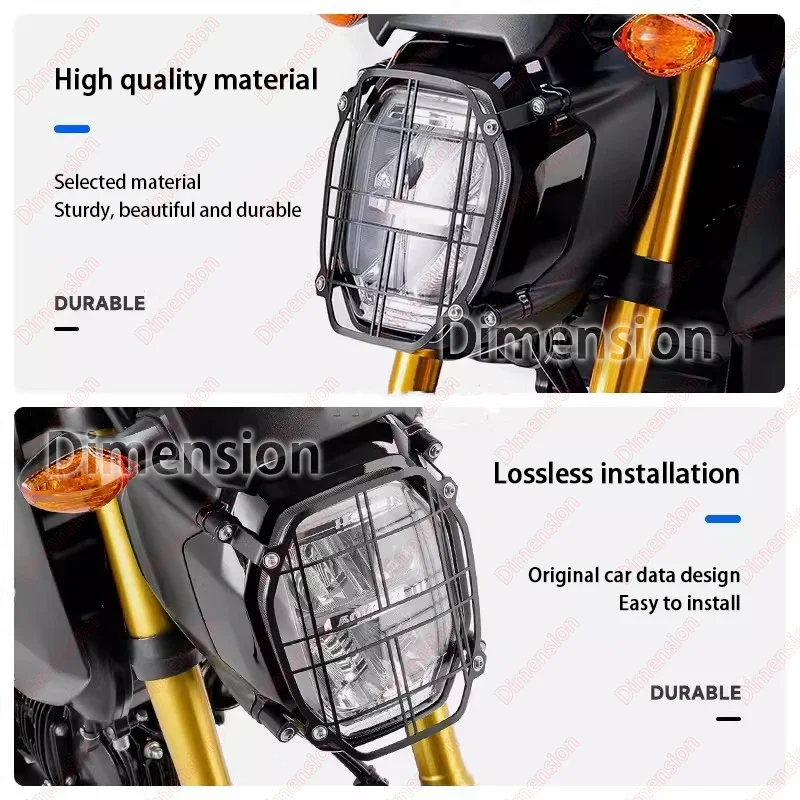 New Motorcycle Headlight Guard Protector Lens Cover Accessories Black For HONDA H2C Msx Grom 2020 2021 2022 H2C MSX GROM