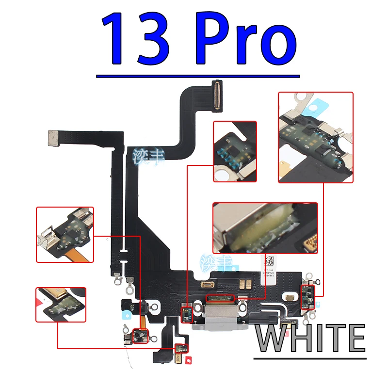 USB Port Charger Dock Connector Mic Cable for IPhone 13P 13PM 14P 14PM 13 14 Pro Max Plus Dock Charging Board Flex Module