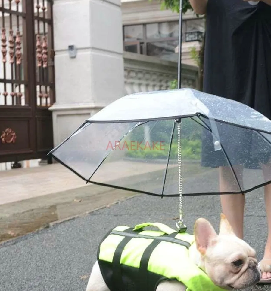 Dog Rain Powder Medium sized Dog Small Dog Fadou Bago Teddy Pet Dog Umbrella Waterproof Dog Walking Rain Artifact