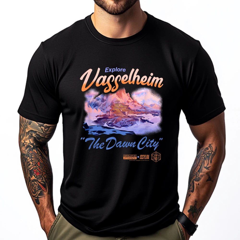 

The Legend Of Vox Machina Explore Vasselheim Plus Size Men Clothing Summer Tshirts Men Vintage Style