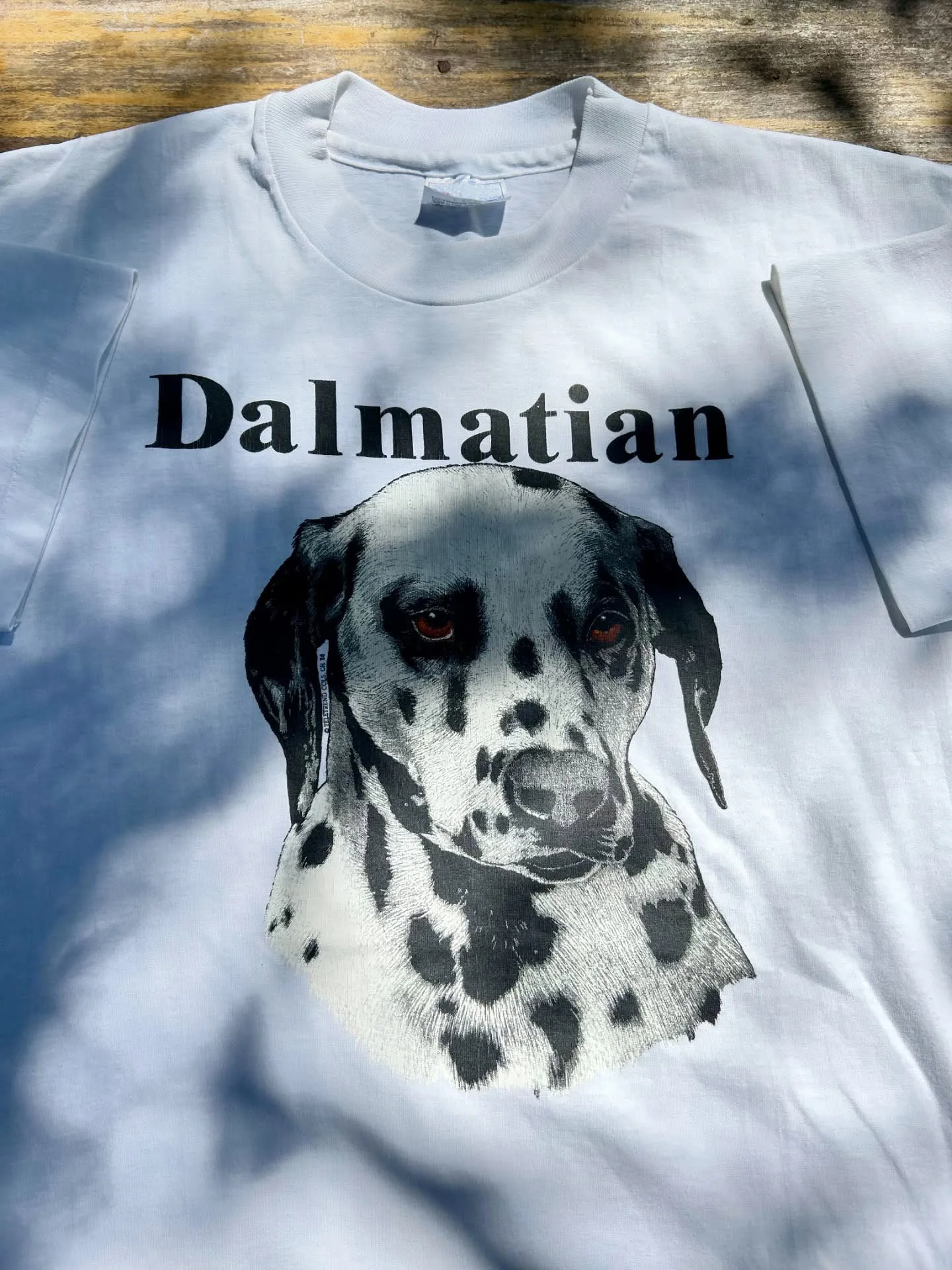 Healing Spot Dog White Short Sleeve T-Shirt Couple's Top Cotton Breathable round Neck Summer Fashion Men's Women's Tee