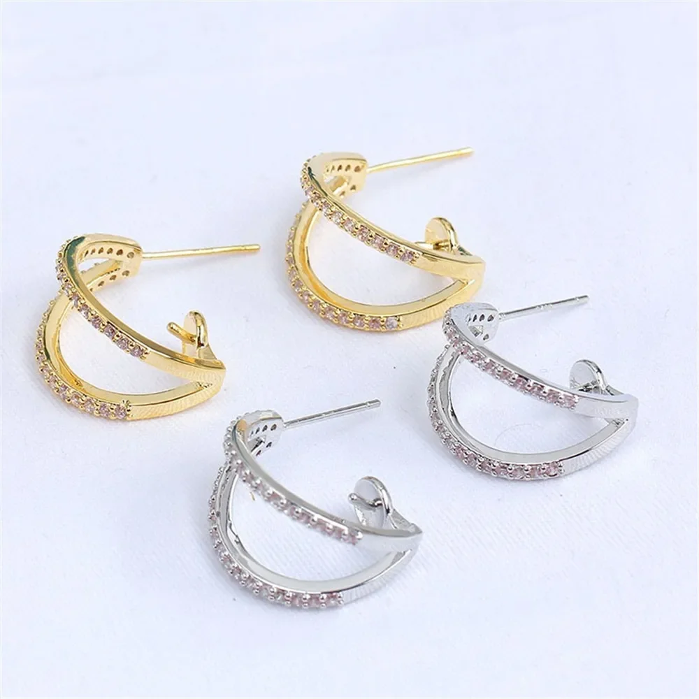 

Gold Plated Pearl Earring Settings, DIY Jewelry Making Supplies, Blank Ear Stud Bases for Handmade Accessories, 1pair No Pearl