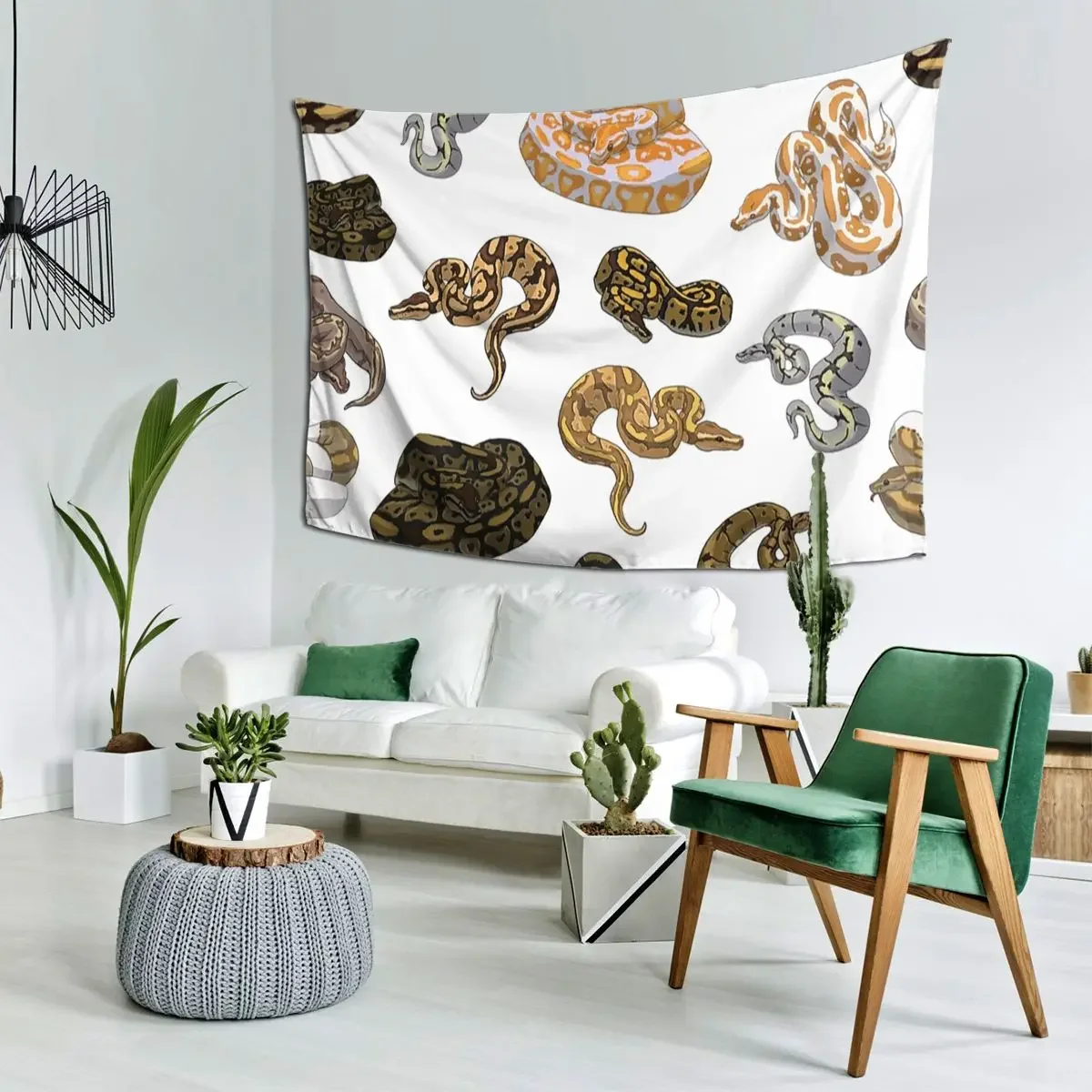 Ball Python Morph Snake Pattern Tapestry Hippie Wall Hanging Aesthetic Home Decor Tapestries for Living Room Bedroom Dorm Room