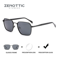 ZENOTTIC Trend Polarized Prescription Sunglasses Men Popular Metal Uv400 Protection Pilot Corrective Sun Glasses