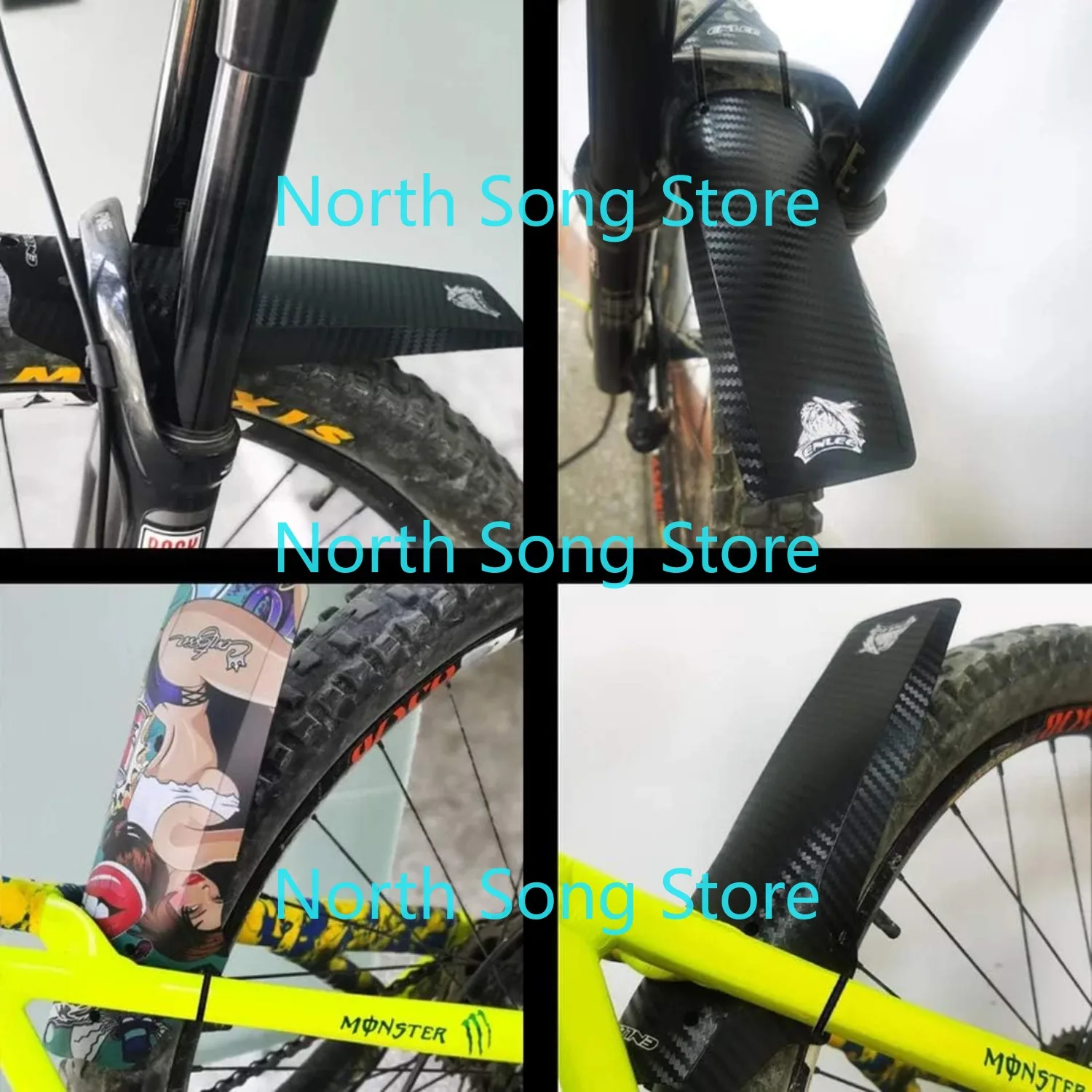 2 Pcs Mountain Bike Fender, MTB Mudguard, Front and Rear Bicycle Fender, Fits 26", 27.5", 29" Plus Size and Fat Bikes - view 3