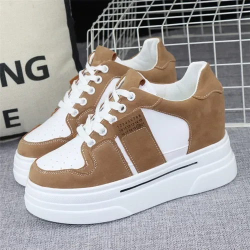 10CM New Spring Thick-soled White Shoes Women Thin Heightened Casual Sneakers 2024 All-match Platform Shoes